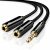 Microphone Adapter 3.5mm Jack Headphone Mic Audio Y Splitter Cable 1 Male to 2 Female